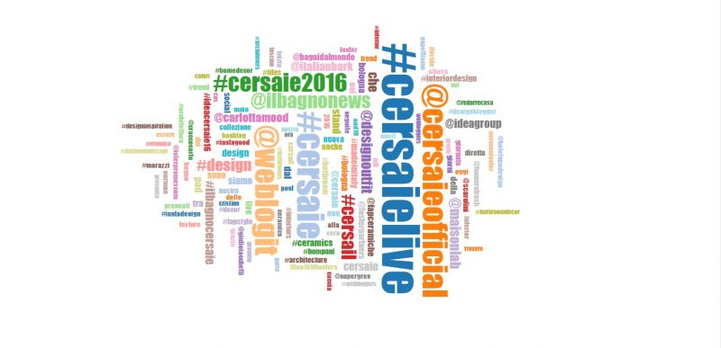 Gli hashtag della diretta live da Cersaie del Bagno Oggi e Domani nei trend topic di Twitter