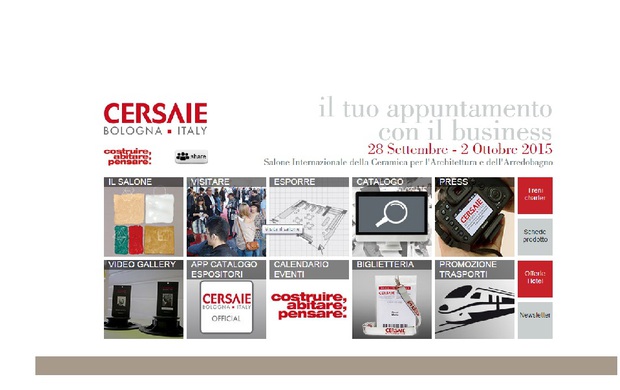 <p>Cersaie 2015 parte da Expo <o:p></o:p></p>