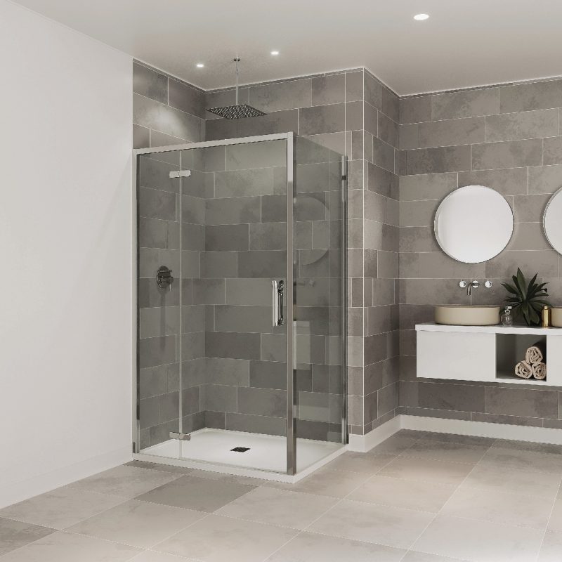 Porta a battente con pannello in linea ETO Flair Showers