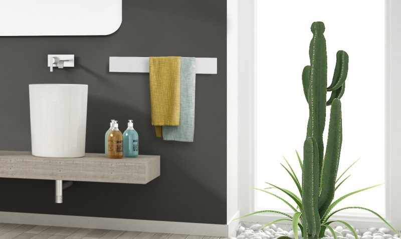 Lo scaldasalviette elettrico Towel Bar di Ridea a ISH (Hall 12.1 stand E68)