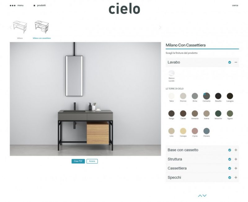 Il nuovo configuratore grafico 3D di Ceramica Cielo