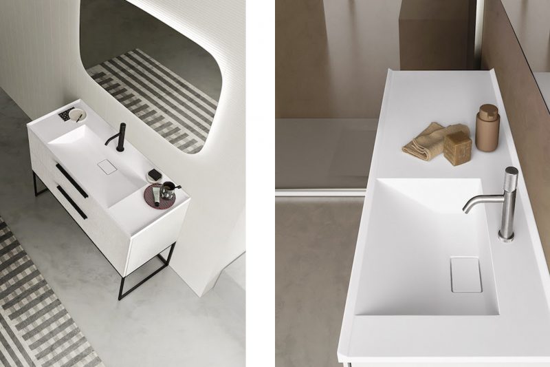 Ypsilon, nuova consolle e piano top con lavabo integrato by Arbi Arredobagno